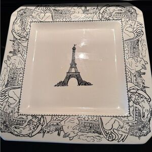 Mikasa Black and White Paris Eiffel Tower Gargoyle Platter